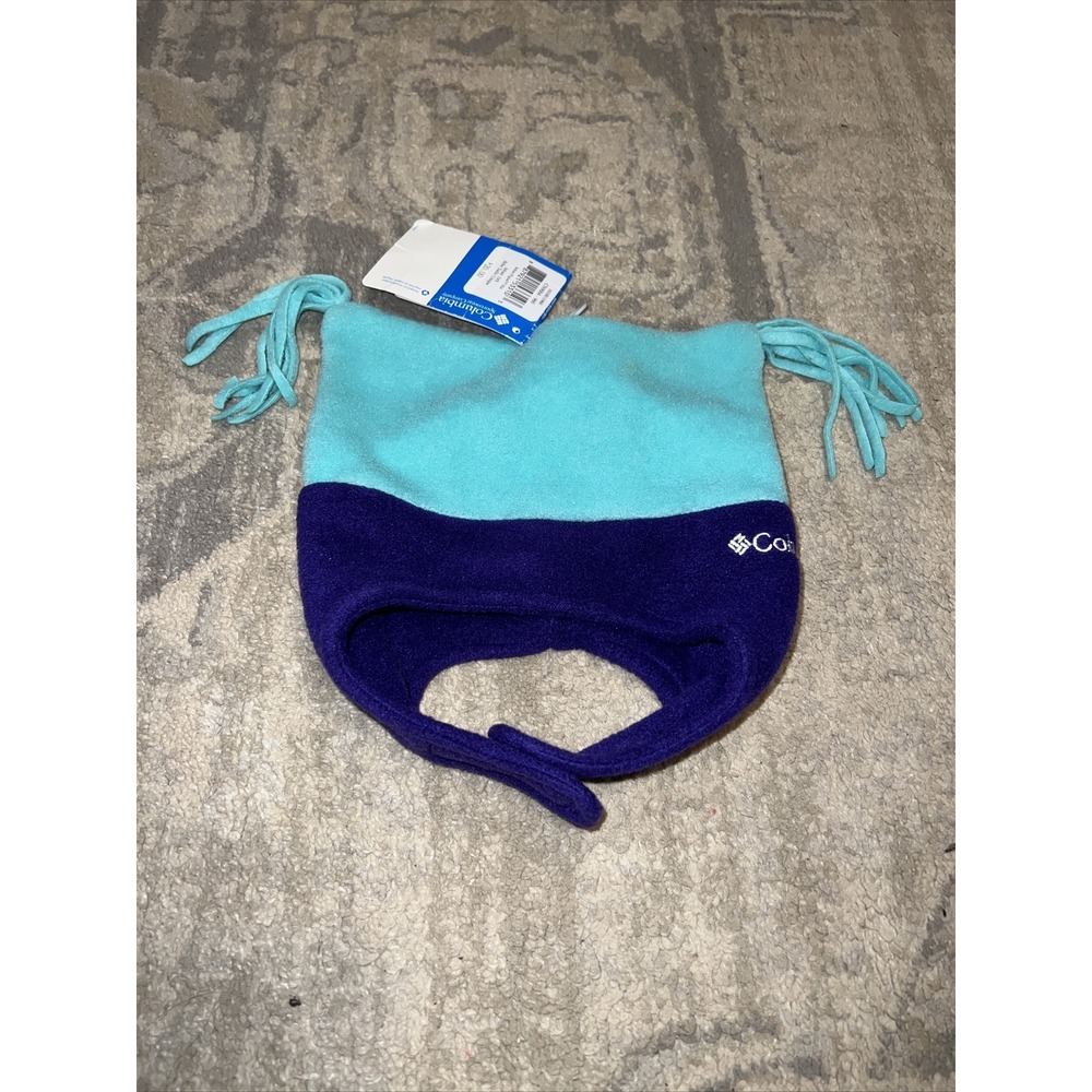 New Columbia‎ Infant Pigtail Hat Infant One Size Purple/Blue Winter Fleece Cap